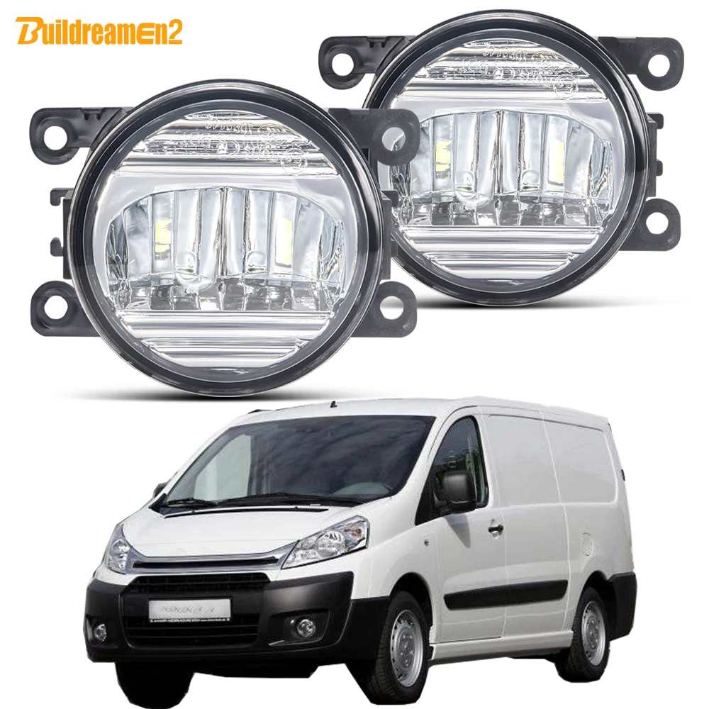 2 X 30W Car Front Bumper Fog Light Assembly H11 LED Fog Daytime Running Lamp For Citroen Jumpy Box 2010 2011 2012 2013 2014 2015