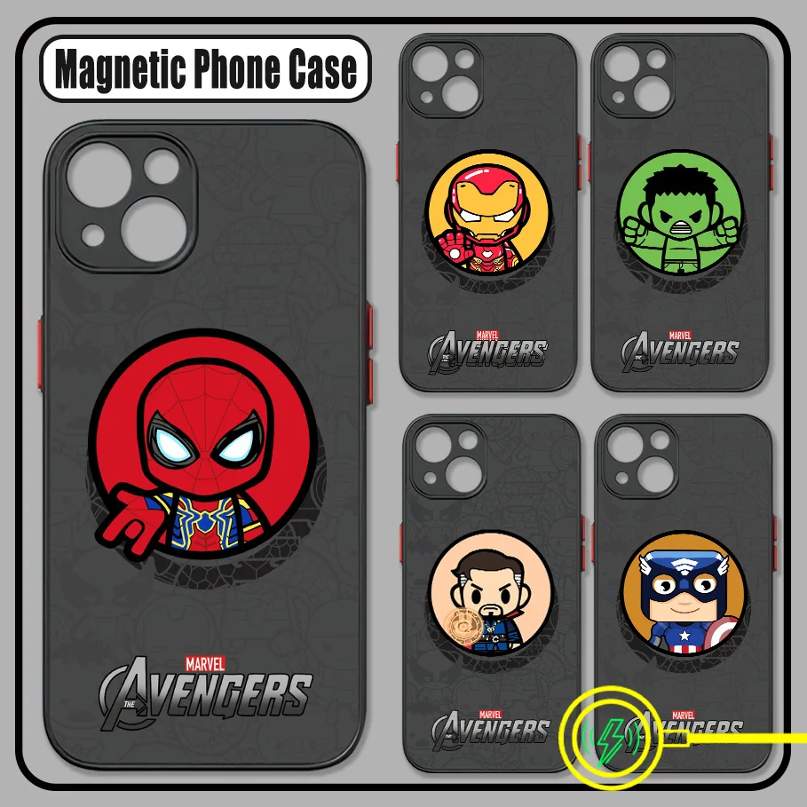 Cool Marvels Heroes Phone Case For Samsung Galaxy S25 S24 S23 S22 S21 S20 FE Plus Ultra 5G Matte Magnetic