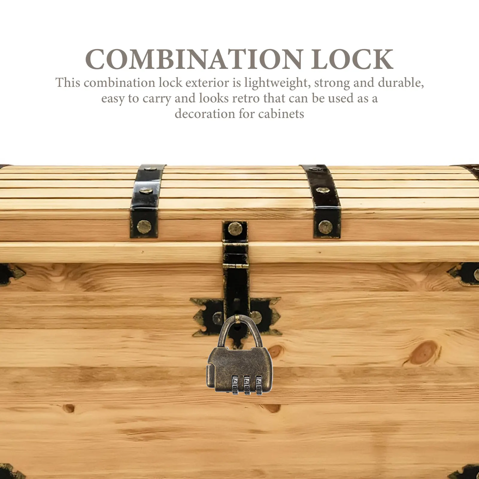 

4Pcs Retro Combination Lock Chinese Style Padlock for Drawer Wooden Box Jewelry Case Escape Room Locks Classic Password Lock