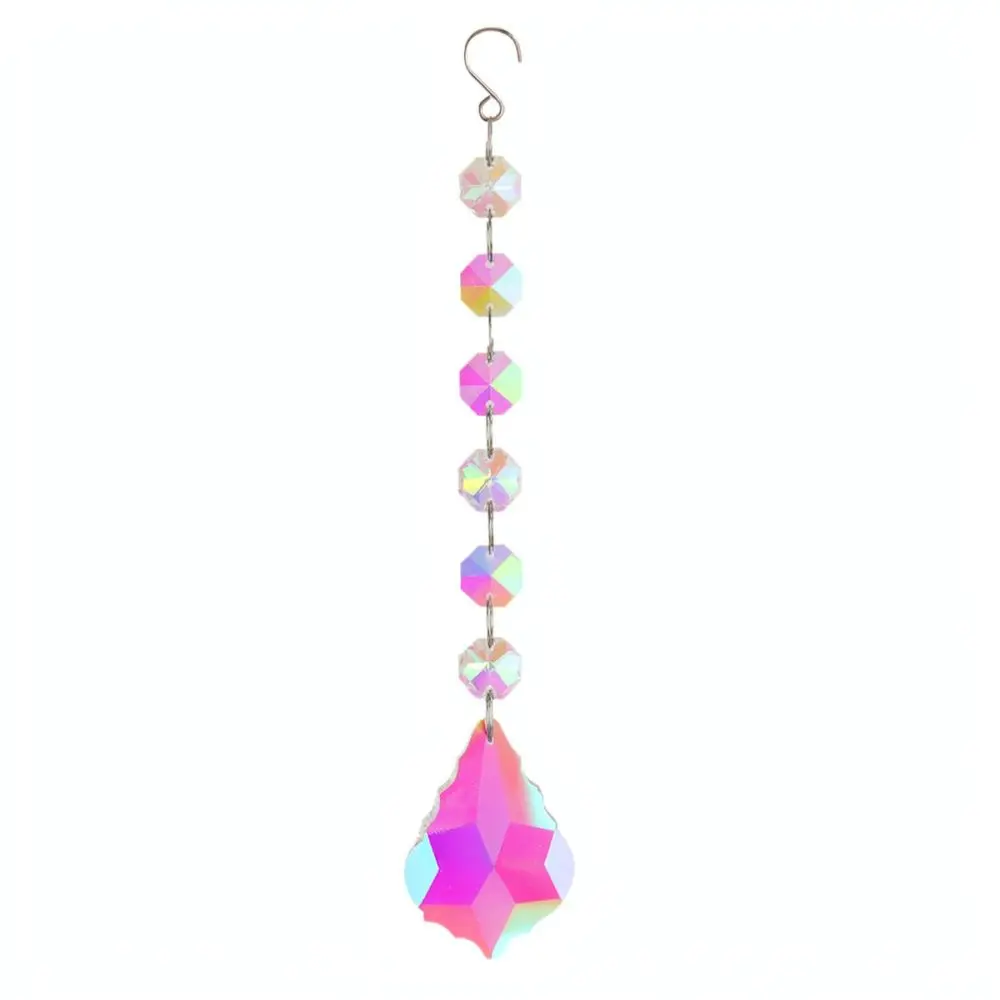 Elegant Crystal Sun Catcher Hanging Prism Ornament For Garden Window Decor Rainbow Maker Light Refraction Home Craft