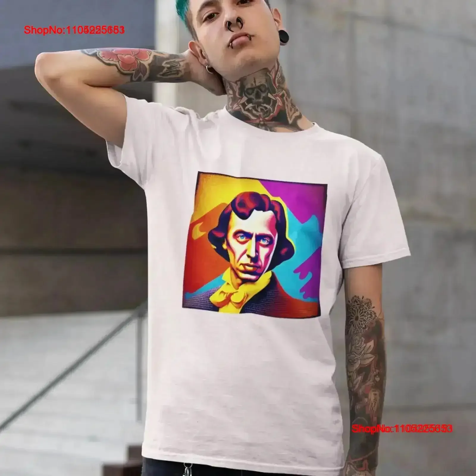 Frédérico Chopin Compositor Pianista Camiseta de cuello redondo Profesor de música Estudiante Piano vintage Ropa de diseñador lavada moda vintage