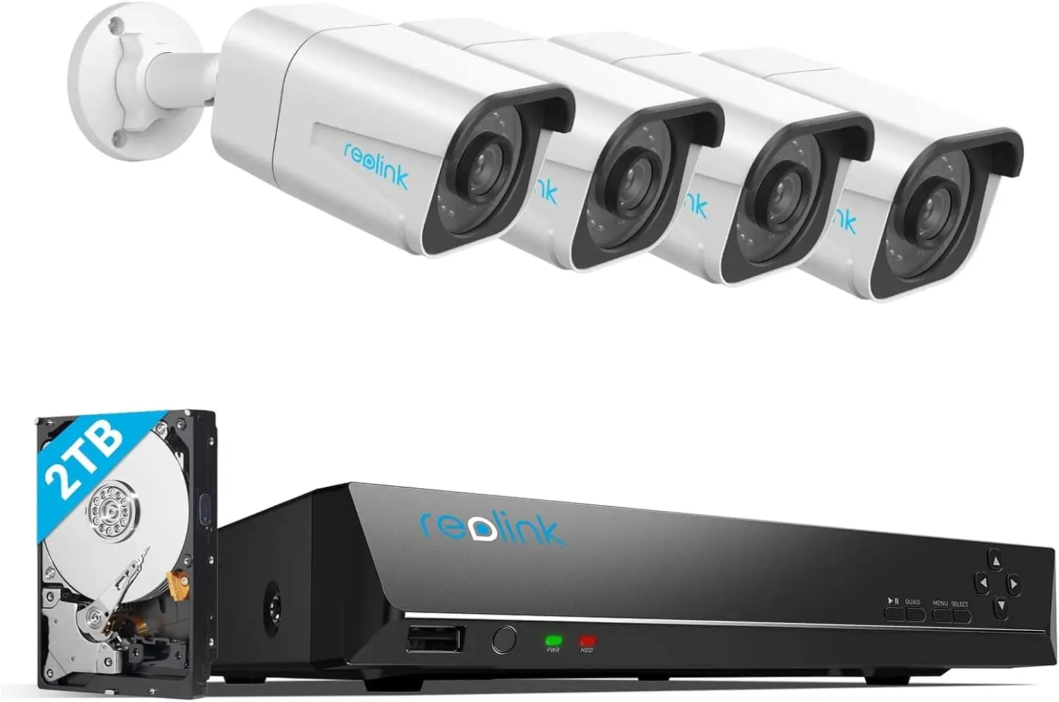 

Security Camera System - H.265 4pcs 4K PoE Security Cameras Wired with Person Vehicle Detection