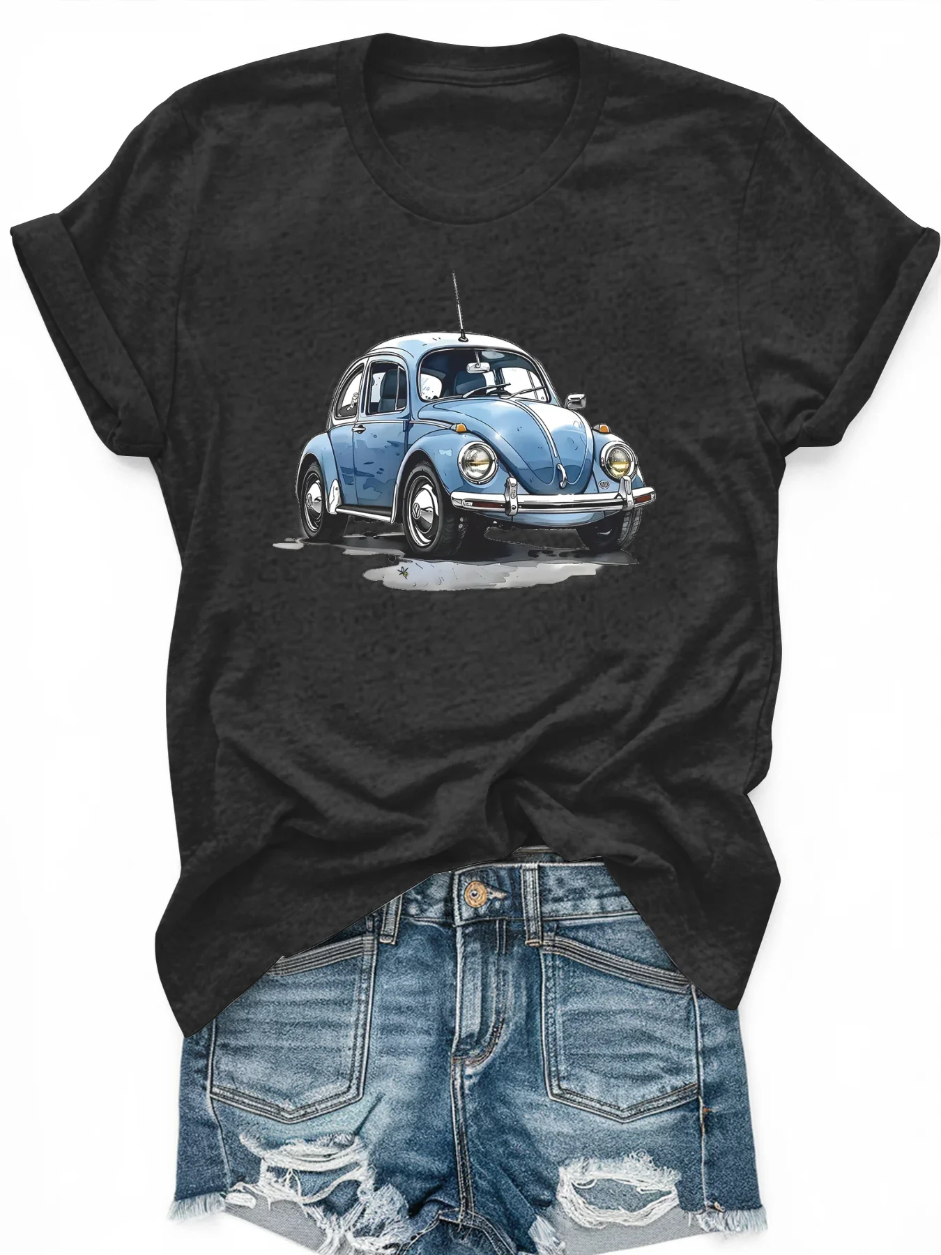 

Women's large-size printed short-sleeved T-shirt, loose and casual, soft, comfortable and breathable, outdoor sports