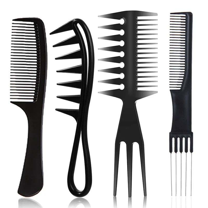 4pcs Hair Styling Combs Set, Barber Tool Accessories