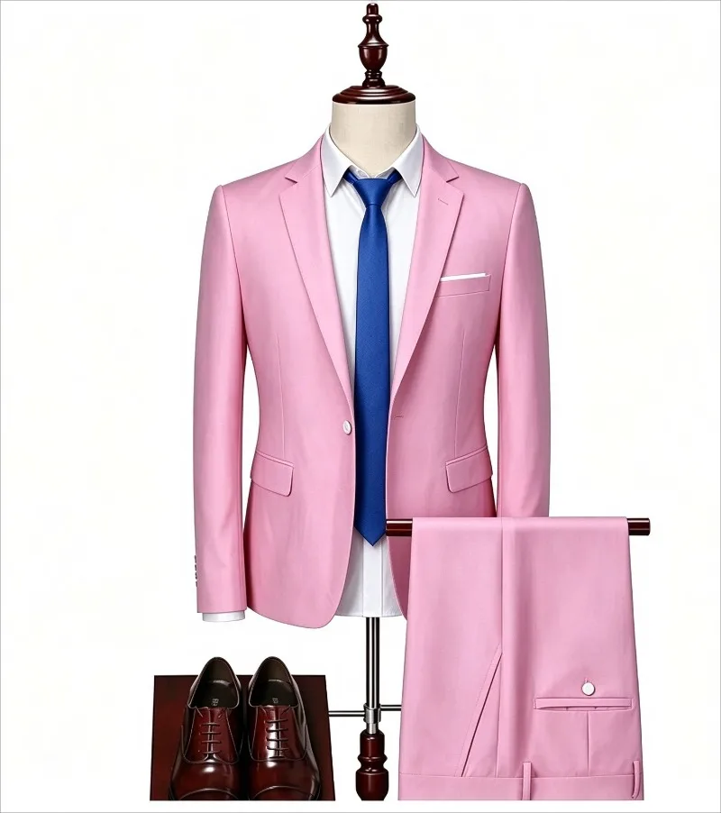 Mens 2 Piece Casual Suit Set Slim Fit Blazer Vest and Dress Pants Formal Business Daily Party Suits for Men