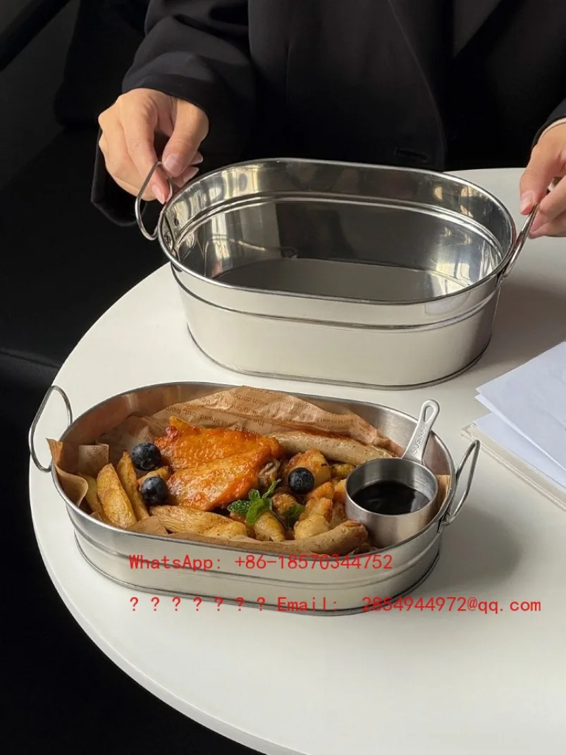 

Creative Oval Shaped Plate, Portable Snack Plate with Both Ears