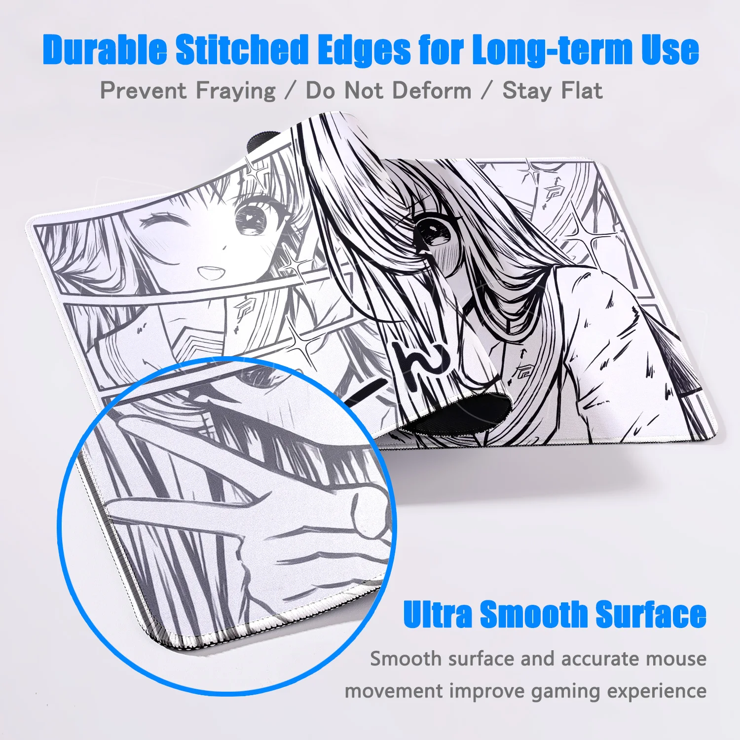 Roze Witte Lijntekening Schoonheid Meisje Muismat Rubber Antislip Gaming Kantoor Tafel Bureau Mat Computer 900x400mm Toetsenbord Muismat