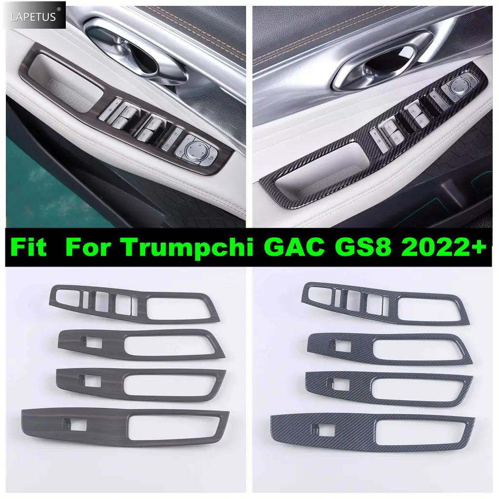 

Car Inner Door Armrest Window Lift Button Control Panel Cover Trim For Trumpchi GAC GS8 2022 2023 ABS Carbon Fiber Accessories