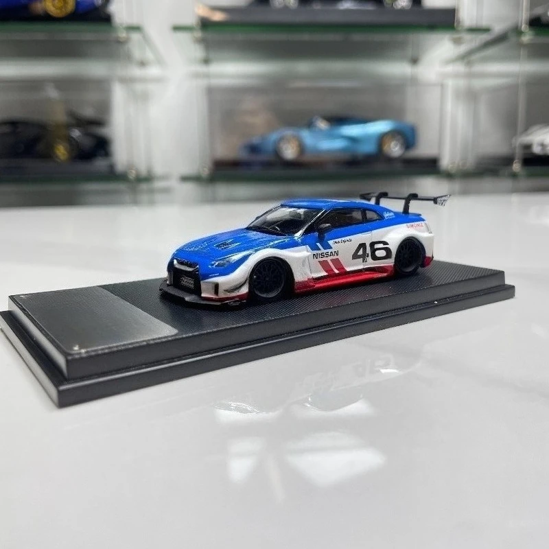 for MC Nissan GTR R35 Wide Body LB 1:64 Alloy Simulation High-end Car Model Collectible Ornament