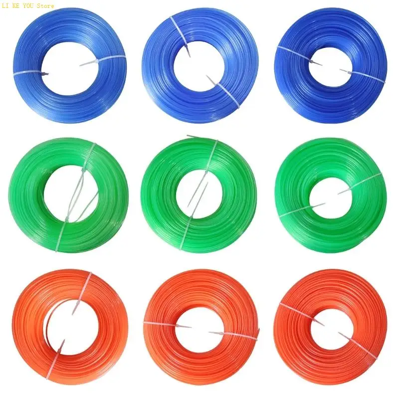 W3JE 100M High Strength Grass Cutting Cord Compatibles with Various String Trimmers