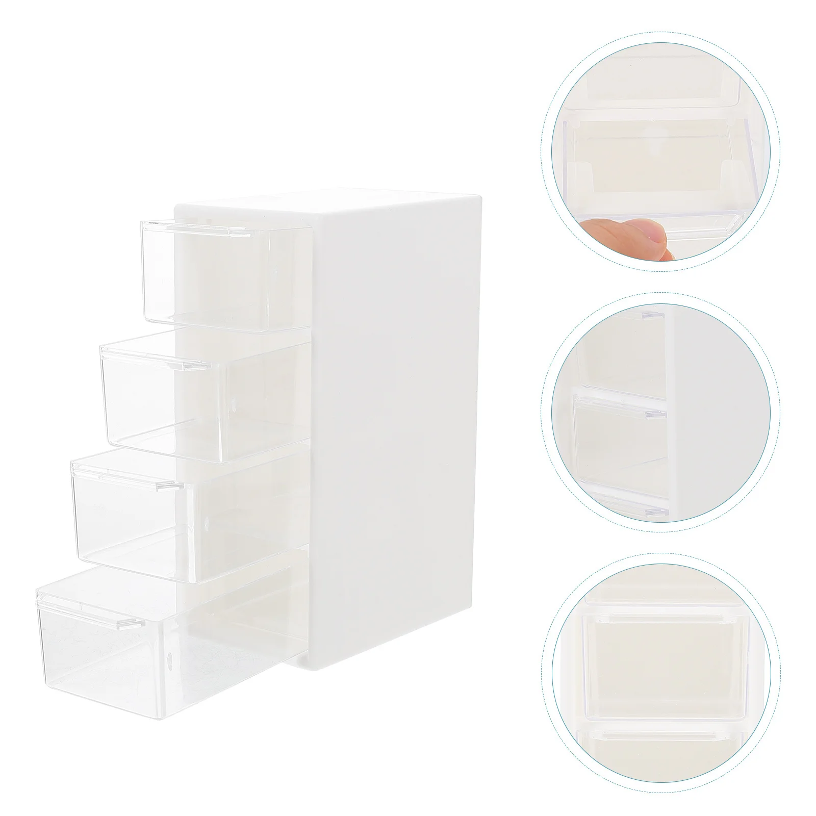 

Multi-Layer Drawer Storage Box Transparent Desktop Organizer Jewelry Case Home Office Dormitory Supply