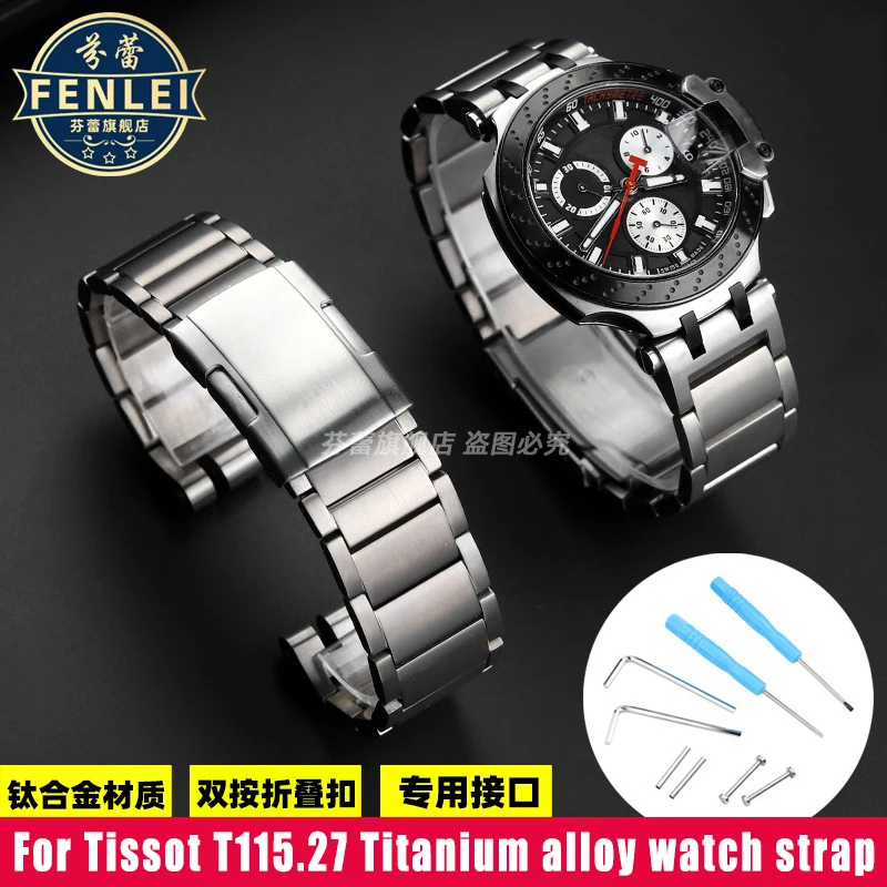 For Tissot Racing T115 Series Strap T115.417 427 Series Moto GP Titanium Aluminum Alloy Watch Chain 22mm Watchband Men Bracelet