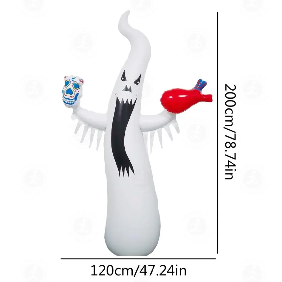 Giant Halloween Theme Props Blow Ups Ghost Halloween Inflatable Decorations Led Light up Remote Control Outdoor Holiday Decor