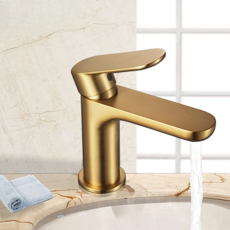 

Hot and cold, washbasin, faucet, household, local tyrant gold, all copper, set