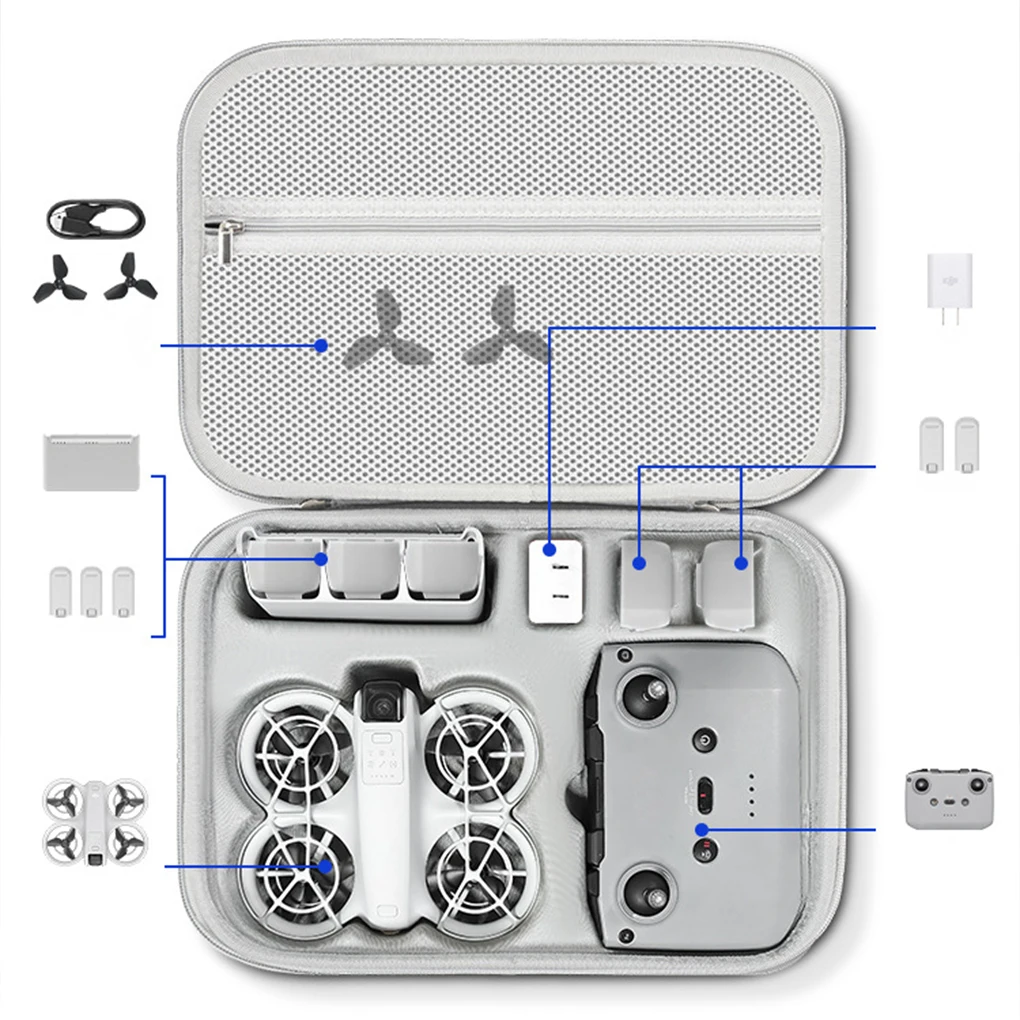 Сумка для хранения для DJI NEO, интегрированный чехол для переноски, дорожный чемодан из искусственной кожи с плечевым ремнем, аксессуары для дронов