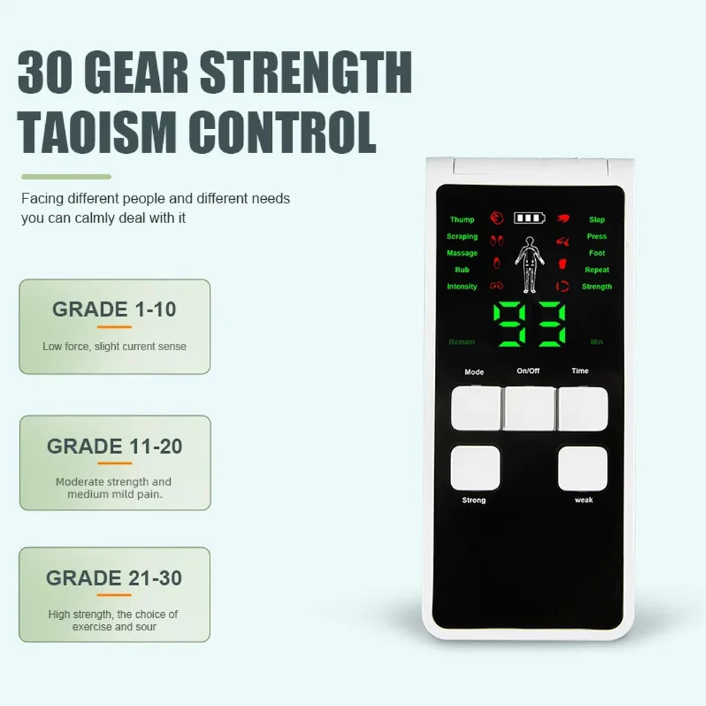 Portable 8 Mode Muscle Stimulator Leg Acupuncture Massager Digital Low Frequency Pulse Vibration Relax Fitness Office Back Guard