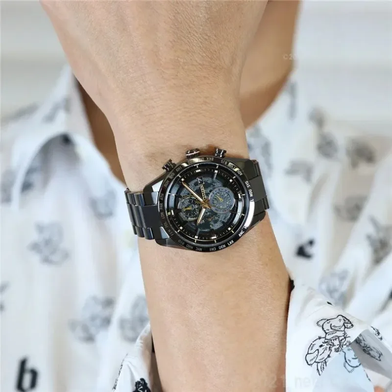 Citizen Back of The Moon Men\'s Watch Luxury Stainless Steel Calendar Luminous Clock Men\'s Business Casual Quartz Wristwatches