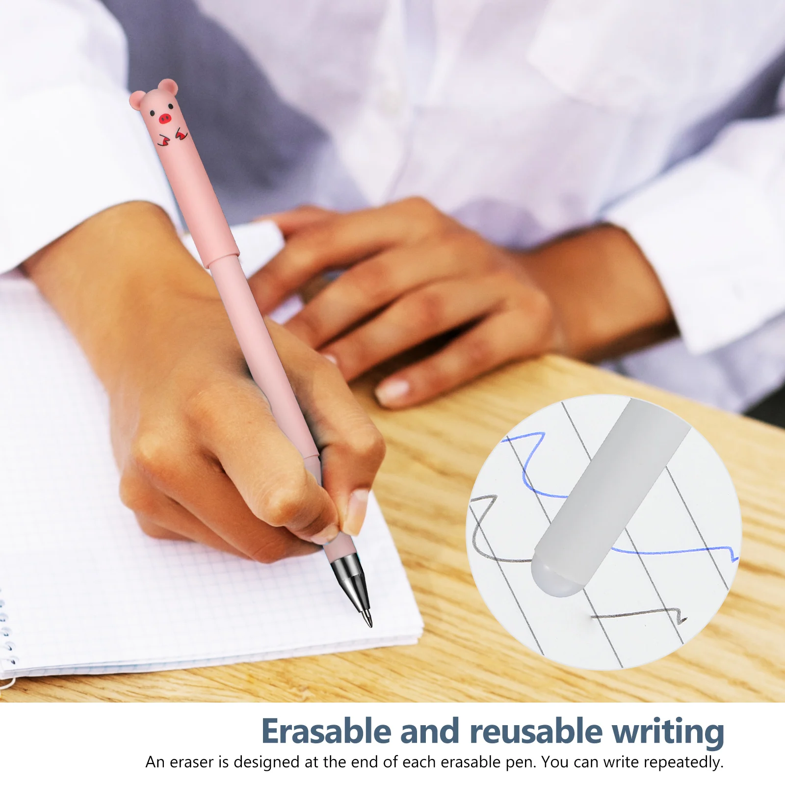 

Erasable Ballpoint Pens Cartoon Animal Design Smooth Writing Student Stationery School Supplies For Refillable Signing