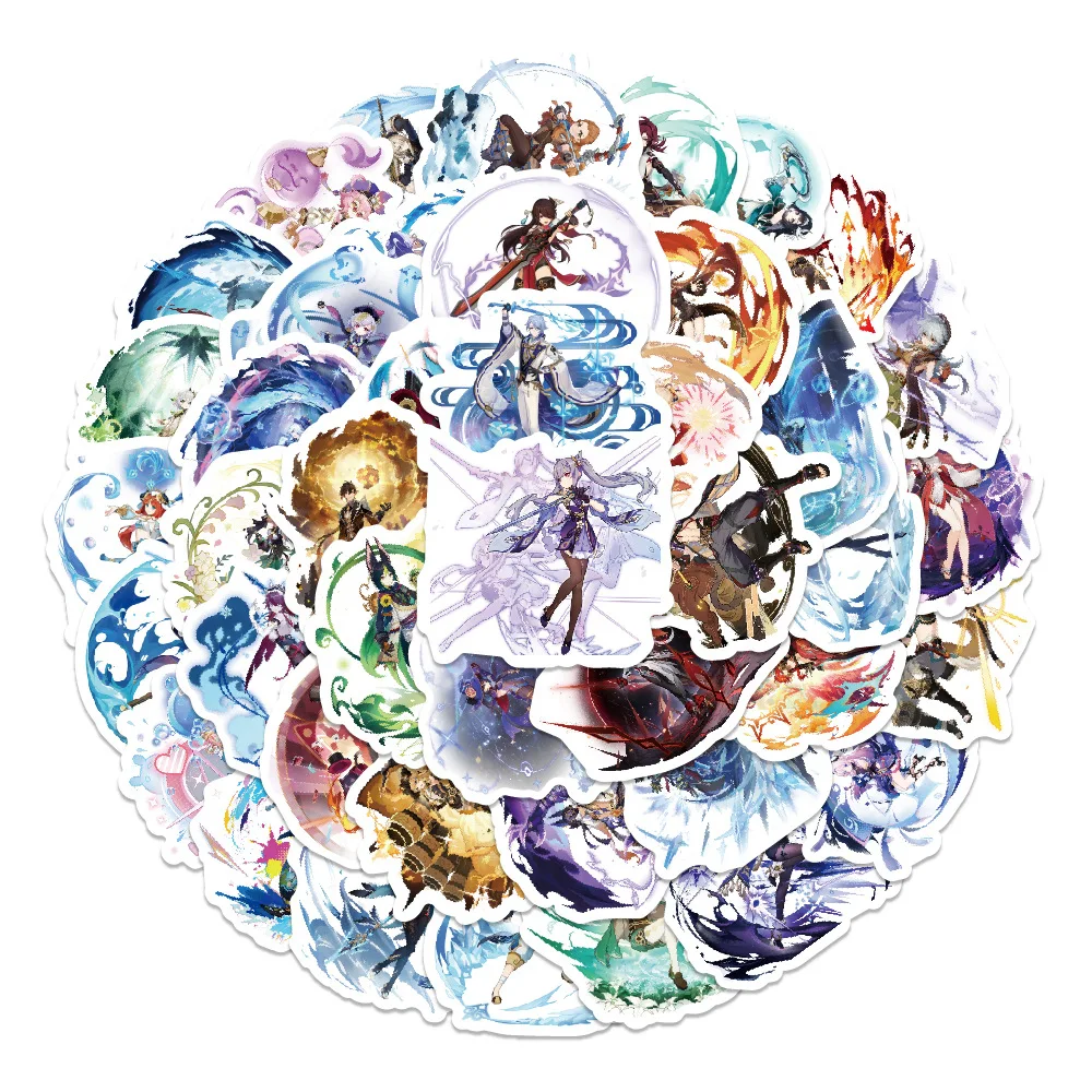 10/50/100 قطعة Genshin لعبة ملصق لطيف الكرتون مضحك Keqing خربش ملصق مضاد للمياه الاطفال لعبة هدية للأمتعة سكوتر الغيتار