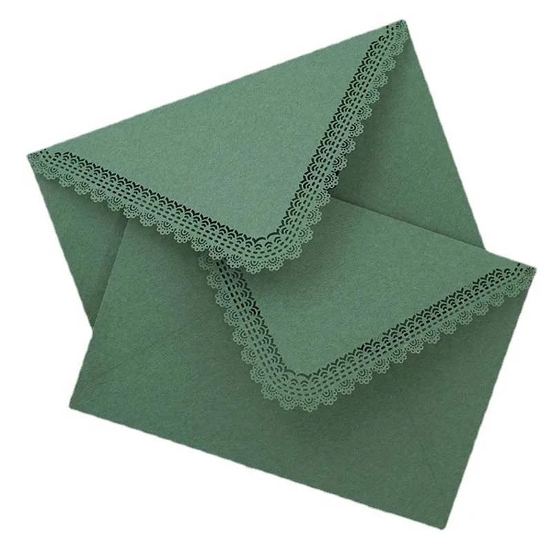 5pcs/set Vintage Hollow Lace Envelopes For DIY Card Storage, Wedding Invitation, Gift Packing Customized