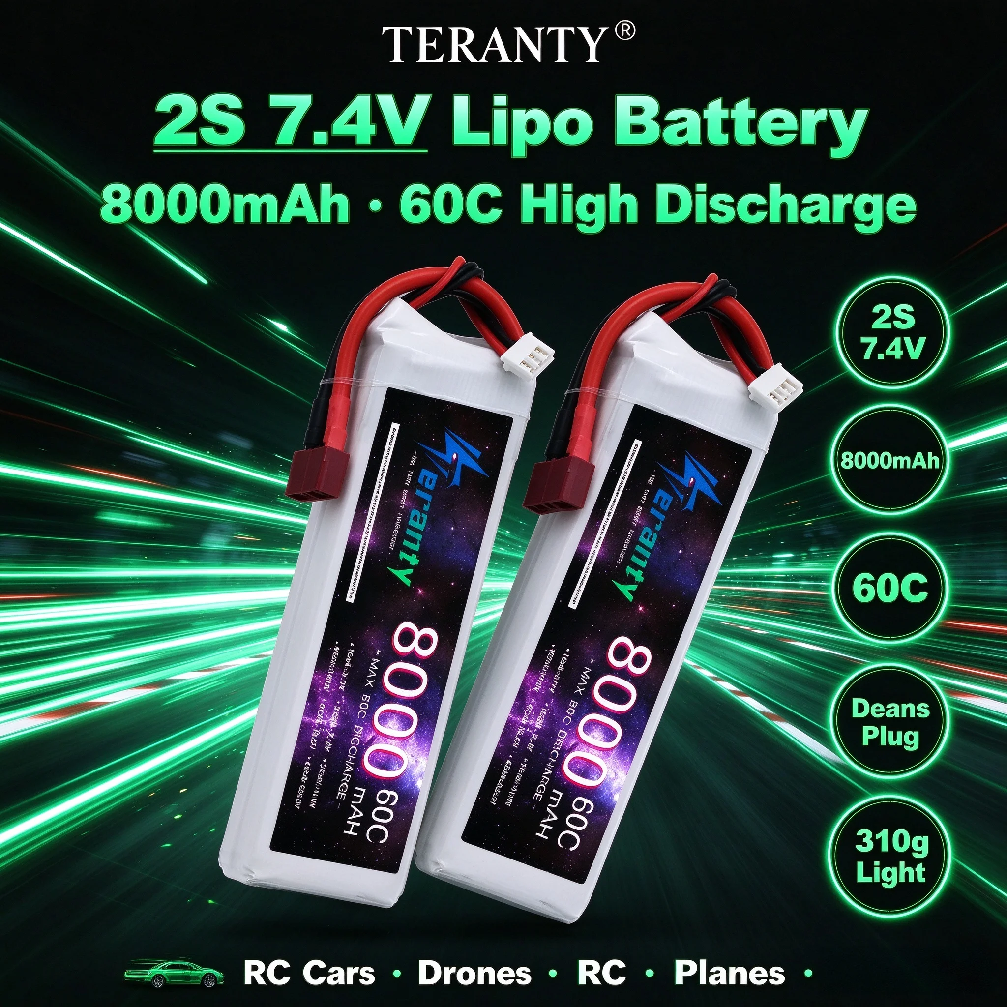 8000MAH 2S 3S 4S 6S Lipo Battery For Drone RC FPV Helicopter Quadcopter 60C 7.4V 11.1V 14.8V 22.2V T XT60 Plug Battery
