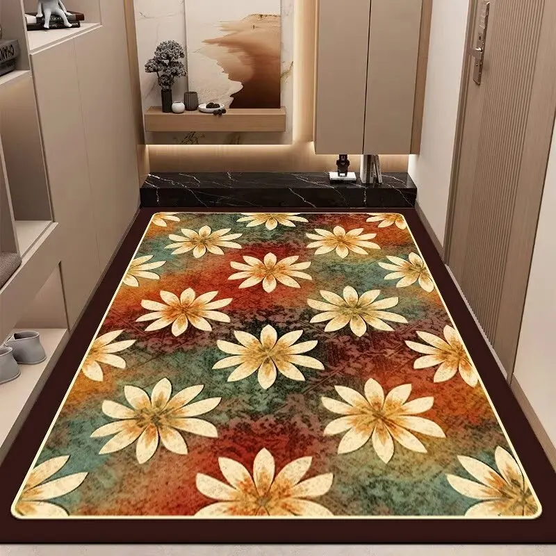 

Vintage Luxury Home Indoor Floor Mat Soft Living Room Entrance Kitchen Carpet Large-area Room Decoration Bedside Rug Non-slip