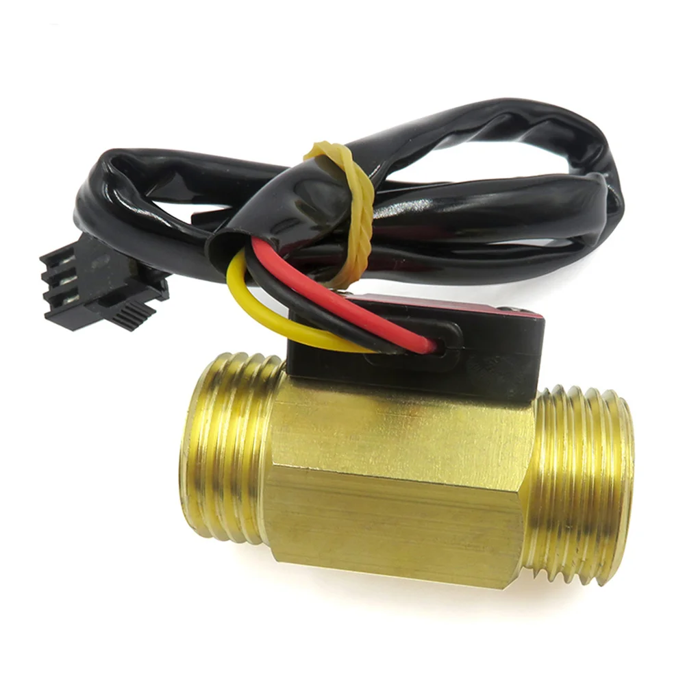 Gaqqee  G1/2'' Water Flow Hall Sensor Switch Flow Sensor 1-25L/min Flow Meter For Industrial Control (Brass) image 4