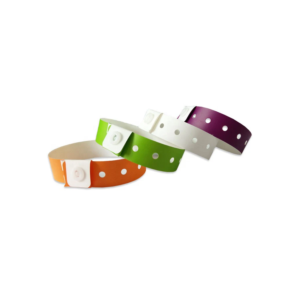 OEM ODM Waterproof One Time Use PP /Vinyl Composite  L shape Plastic Wrist band / Bracelet For Events Or Party