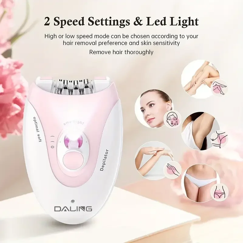 DALING DL-6032 Ladies' electric hair remover - USB rechargeable, stainless steel blade, suitable for underarm and private areas