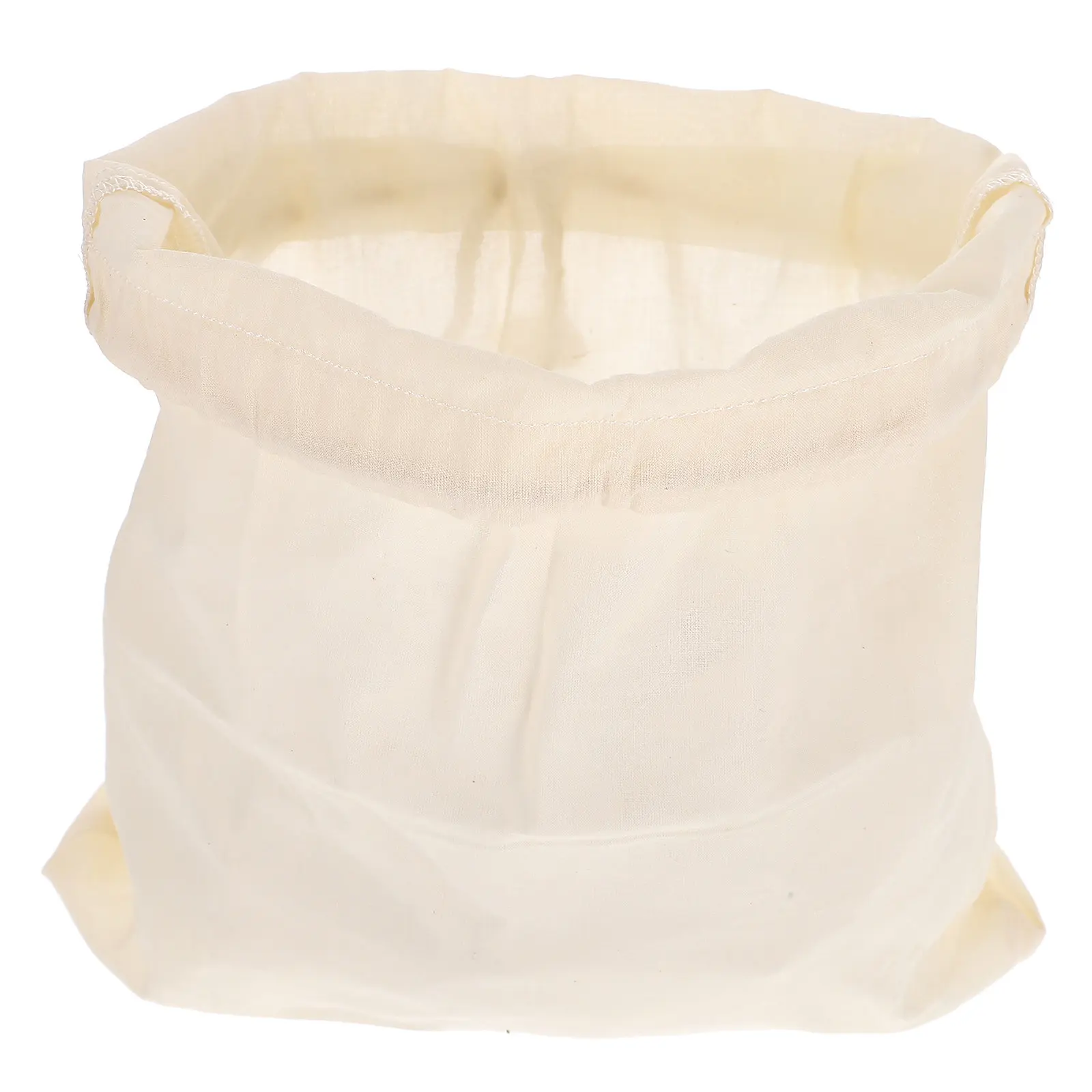 Bolsa de filtro de tela de algodón multiusos con cordón para leche de soja, zumo, té, leche de nueces, infusión fría, colador de alimentos reutilizable