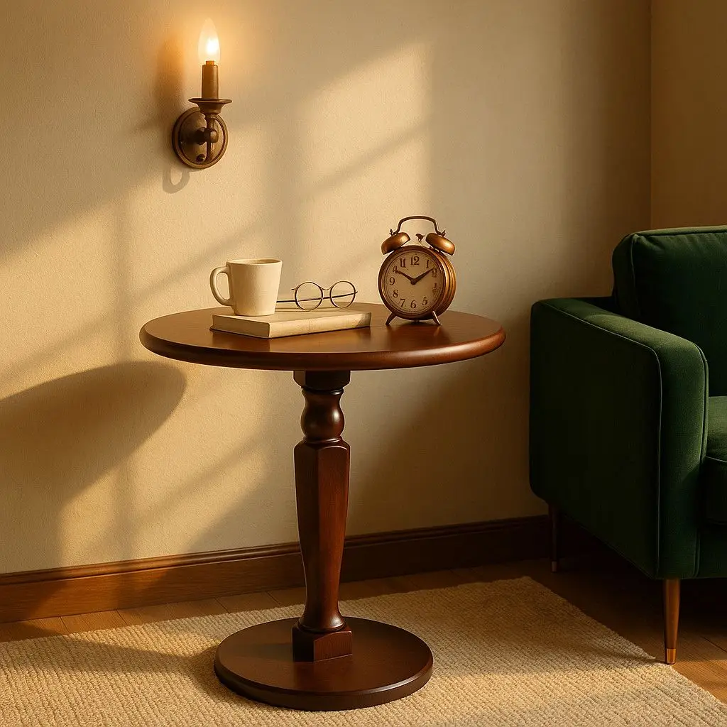 

Solid wood movable small table, living room coffee table, bedside table, balcony tea table