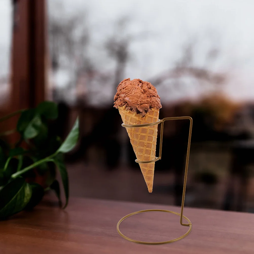 

2Pcs Ice Cream Cone Holder Iron Stand for Dessert Display Elegant Food Cone Rack Party Gathering Serving Solution