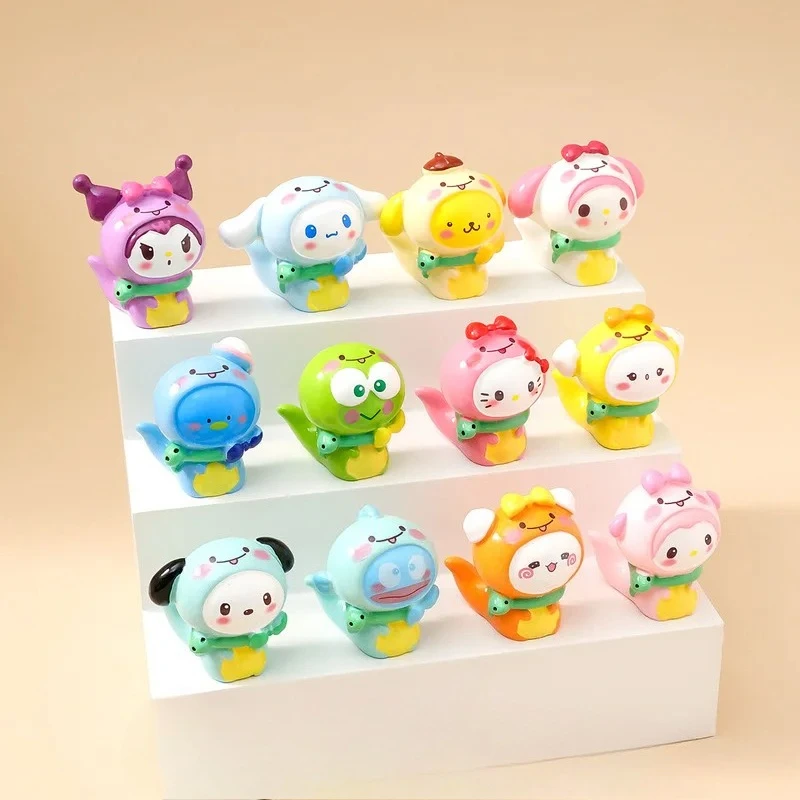 Sanrio My Melody Snake Scatola cieca per particelle carine Pezzo di visualizzazione Melody Tie Simpatico regalo per bambola a mano da tavolo Figure decorative Kawaii