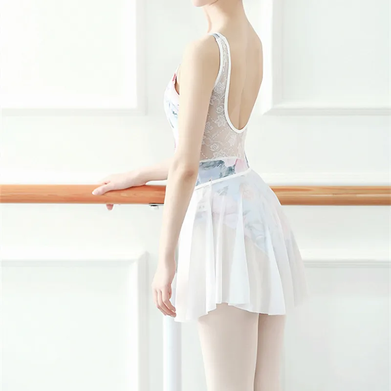 New Ballet Tulle Skirt Gymnastics Tutu Skirts Match Leotard Practice Dresses Dance Chiffon Practice Costume Ballet Dancing Dress