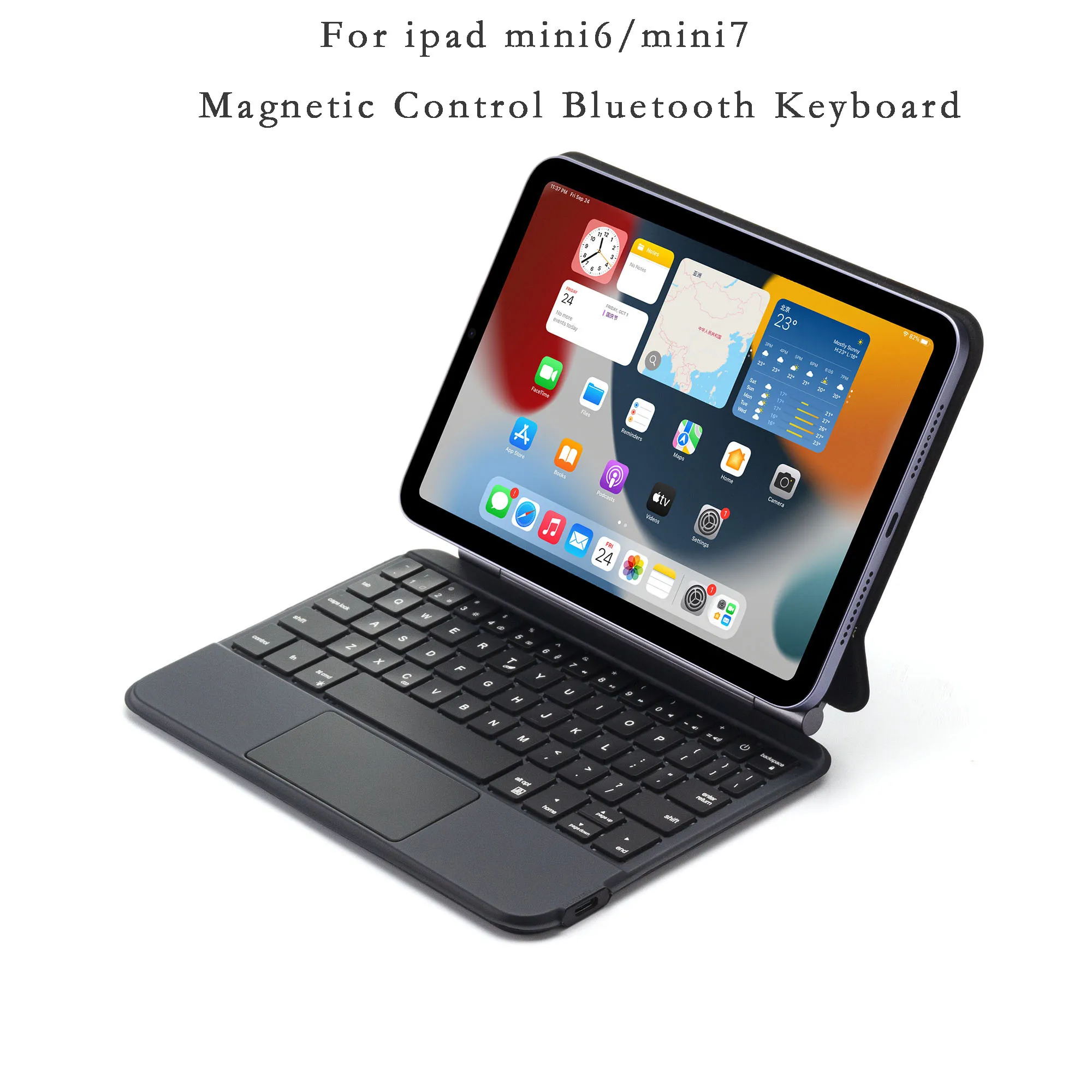 Suitable for iPad Mini7 Magnetic Levitation Tablet Protective Cover iPad Mini6 8.3inch Colorful Backlight Second Control Bluetooth Keyboard