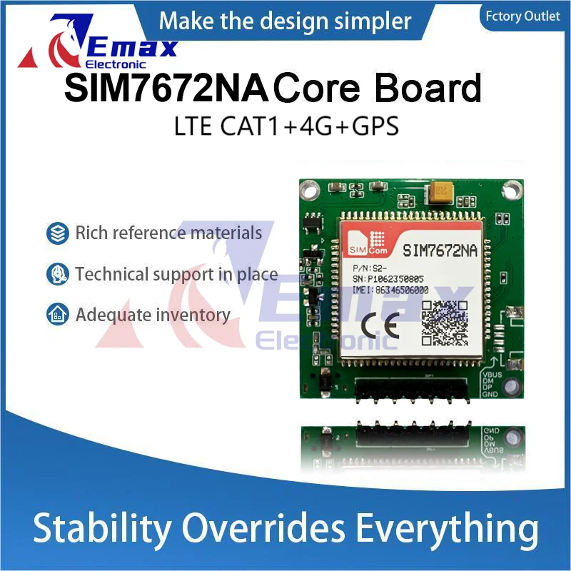 SIMcom SIM7672NA Core Board SIM7672NA Development Board LTE CAT1+4G+GPS  not Supported GPS