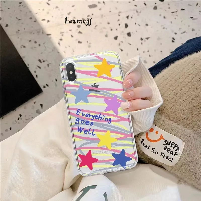 Lmmcjj INS Star Phone Case For Samsung Galaxy A54 5G A52 A53 S23 Plus A14 A13 S21 FE A23 A22 S22 Ultra A33 Silicone Phone Cover