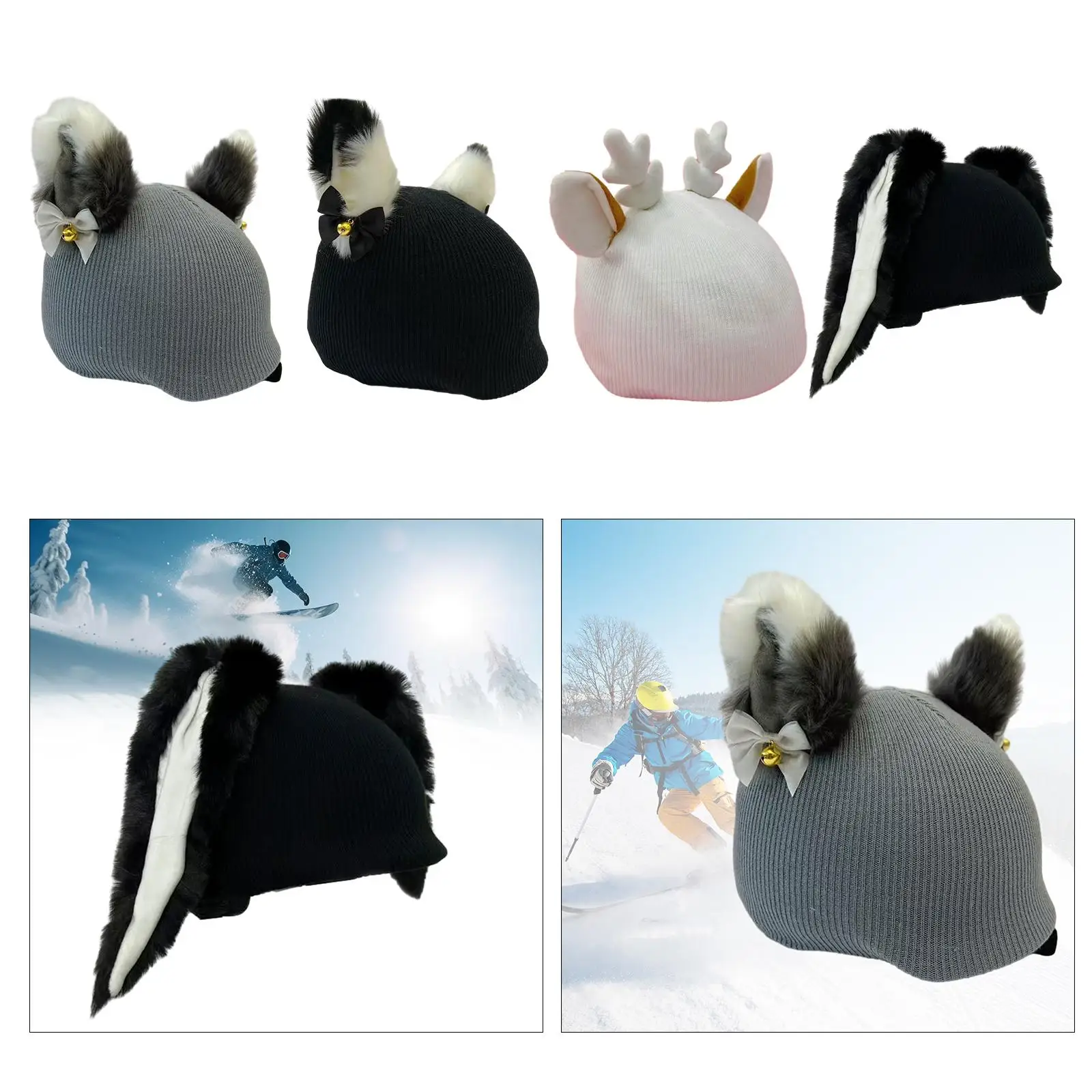Elastic Snow Ski Helmet Cover, Windproof Protector, Capacetes de Snowboard Criativos, Acessórios Esportivos, Inverno