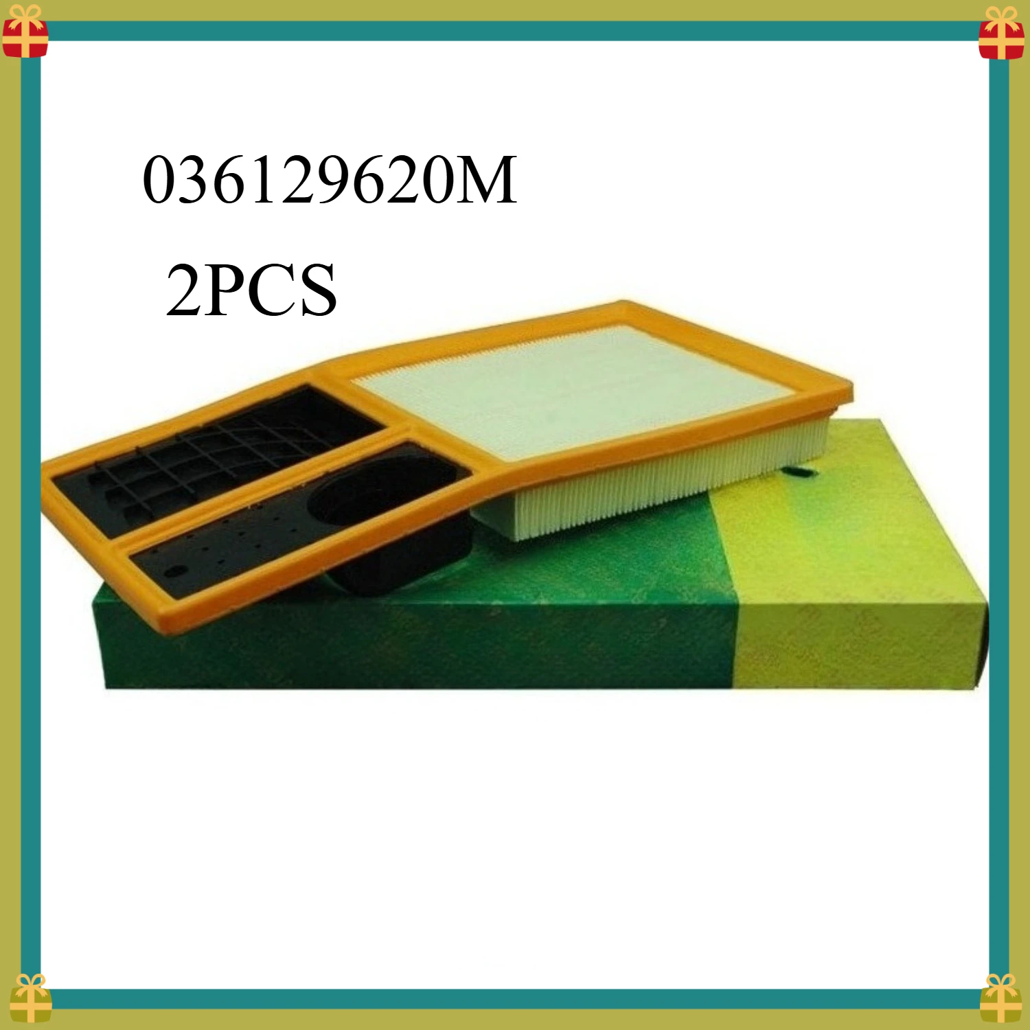 2PCS 036129620M Air Filter，For Seat, Skoda, Volkswagen, Caddy, Golf 5th and 6th Generation