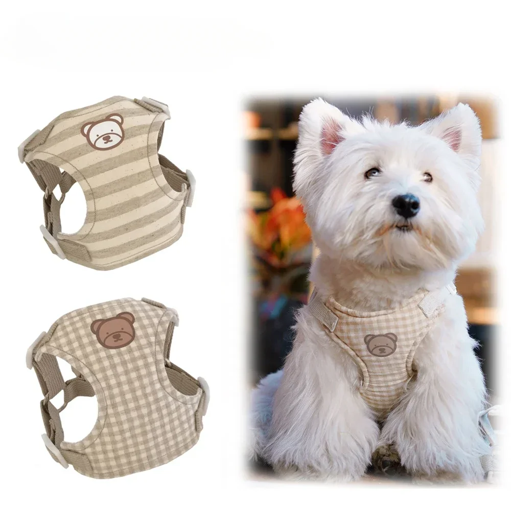 

Cute Dog Harness Adjustable Kitten Pet Cat Harness With Leash Set Bear Chest Vest Bichon Teddy