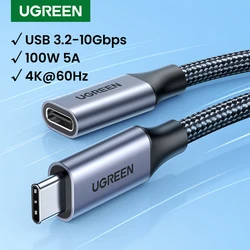 Ugreen USB C Extension Cable Type C Extender Cord USB-C Thunderbolt 3 for Xiaomi Nintendo Switch USB 3.2 USB Extension Cable