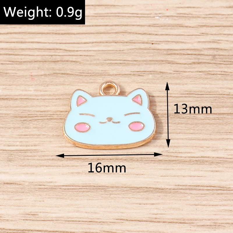 Tusember 10 Stück Mix Niedliche Kätzchen-Emaille-Anhänger Kawaii Katzen-Charms für Schmuckherstellung Ohrringe Halskette Handgemachtes Zubehör – Detail 7