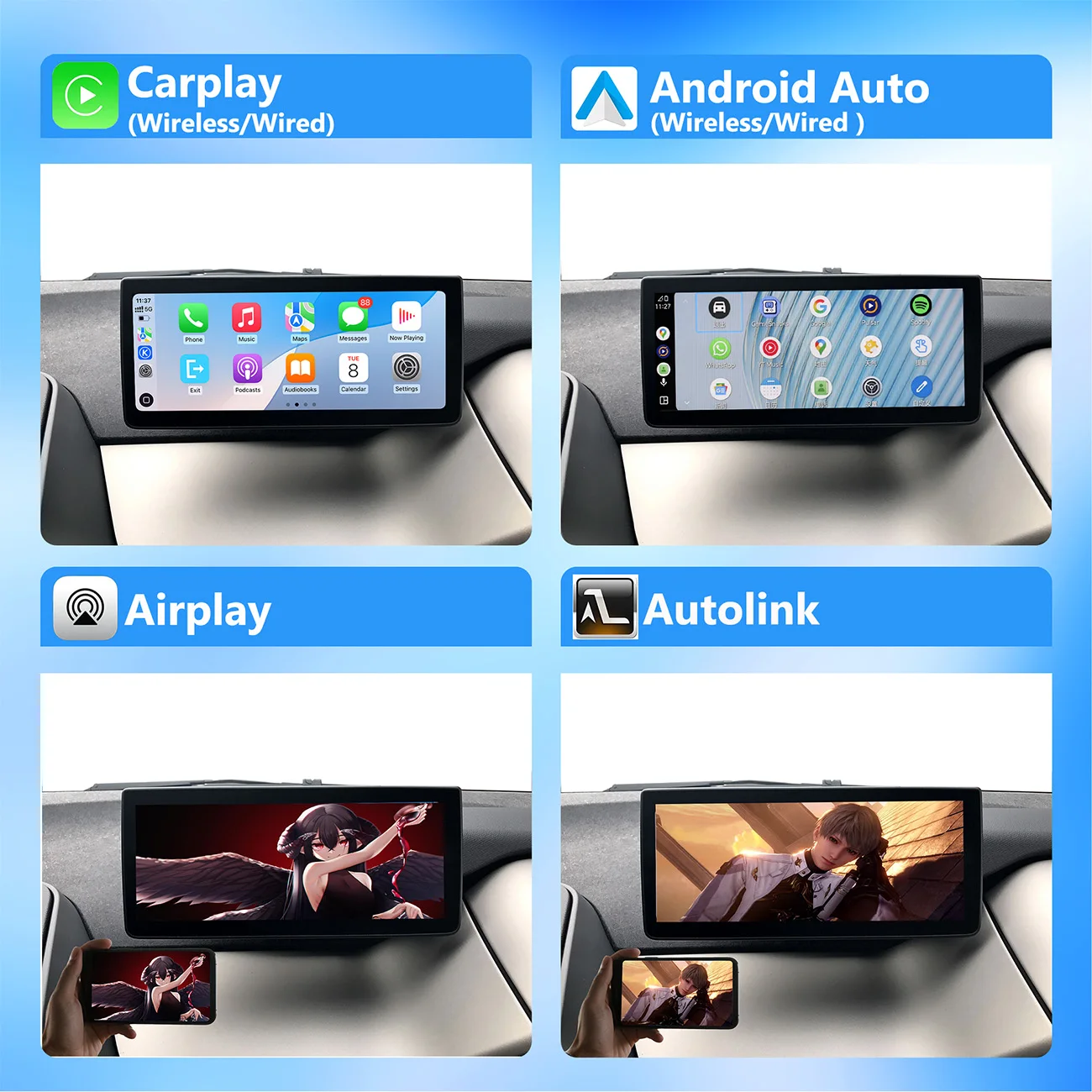 نظام CarPlay Android Auto اللاسلكي لسيارة BMW i3 2013-2017 NBT مع وصلة مرآة AirPlay CarPlay CMS يدعم الفيديو الخلفي YT NF #3