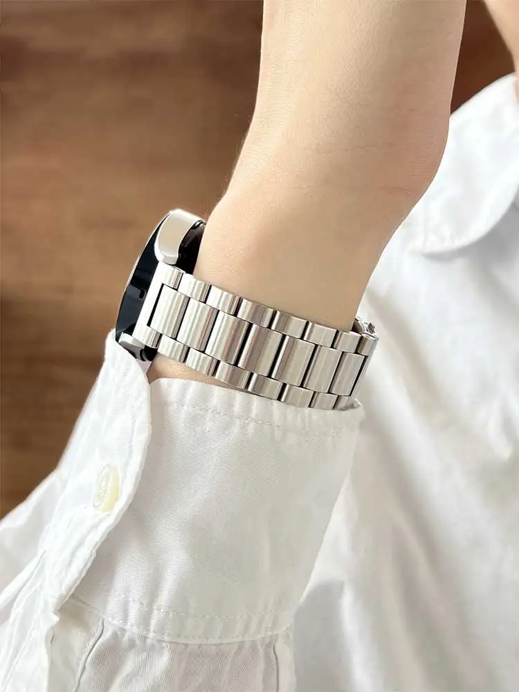 Stainless Steel band For Samsung Galaxy watch 7/FE/6/5 pro/4/Classic 20mm 22mm metal bracelet amazfit GTS-GTR-4-3-2e-mini strap