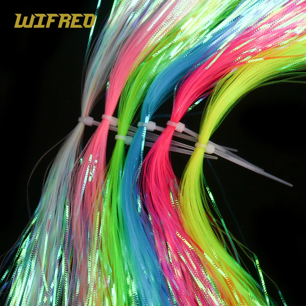 

2packs Corrugated Flash Strands Gliss' N Glow Iridescent Flash Tinsel Fly Tying Materials For Minnow Streamer Fishing Lure Bait