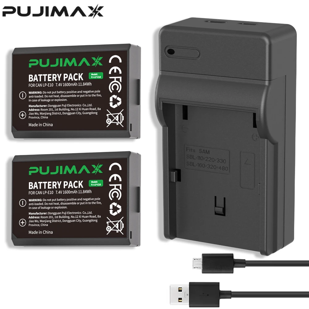 

PUJIMAX LP-E10 LPE10 LP E10 Battery Charger For Canon EOS 1100D 1200D 1300D 1500D 2000D 3000D 4000D KISS X50 X70 X80 Rebel T3 T6