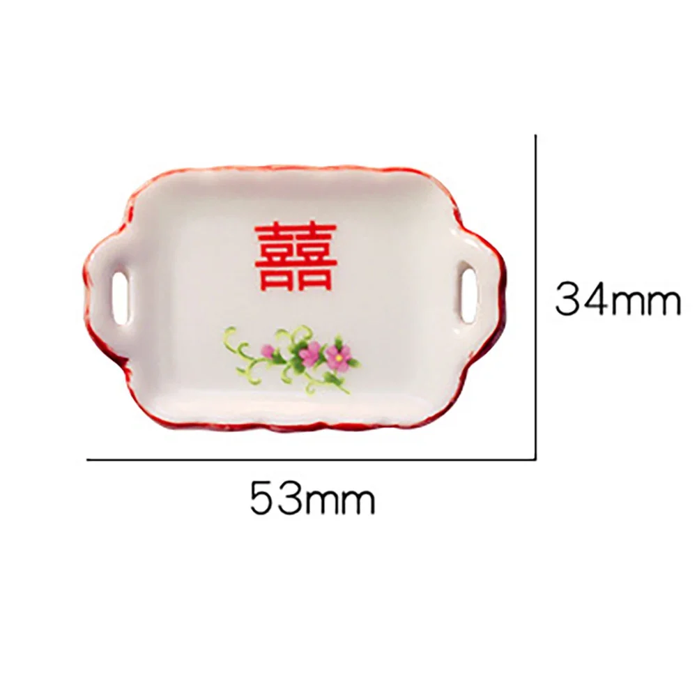 1 قطعة 1/12 دمية اكسسوارات مصغرة السيراميك صينية طعام طبق عشاء صينية فواكه صغيرة نموذج ل دمية ديكورات منزلية OB11 #2