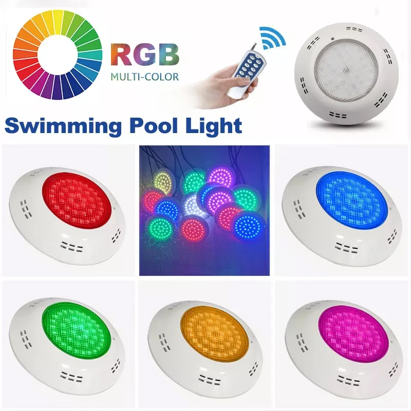 Novo design smd led piscina luz subterrânea montado na parede fácil instalação muti-cores mudando controle remoto