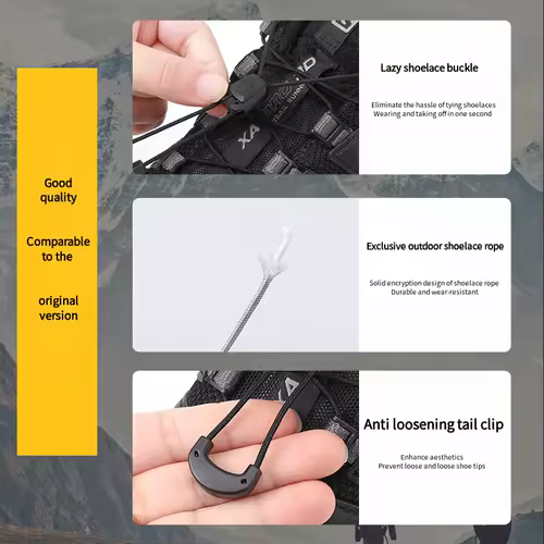 Quicklace Kit / Footwear Lace Replacement Accessory / No tie Shoelaces Round Tennis Shoe laces Quality Running Sneaker Shoelaces - Image 4