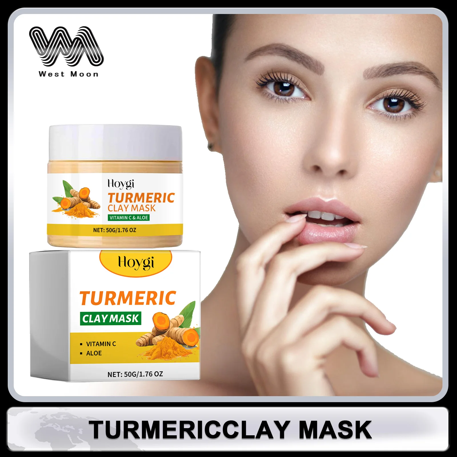 

Turmeric Face Mask Cleansing Pores Shrinking Oil Control Brightening Skin Mud Mask Even Skin Tone Nourishing Skin Care Products